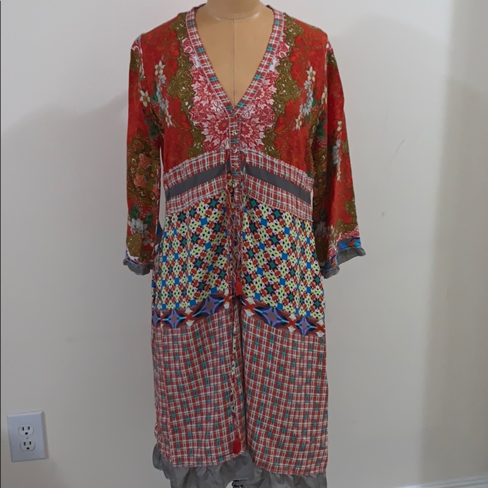 Printed Midi Johnny Was Dress - Picture 1 of 3